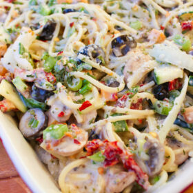 Cold spaghetti pasta salad